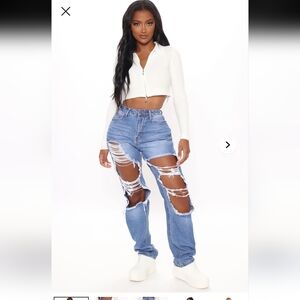 Fashion Nova Distructed High Waist Jeans 5 /28